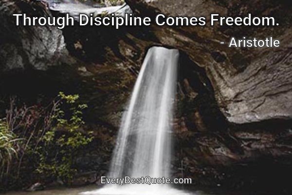 Through Discipline Comes Freedom. - Aristotle