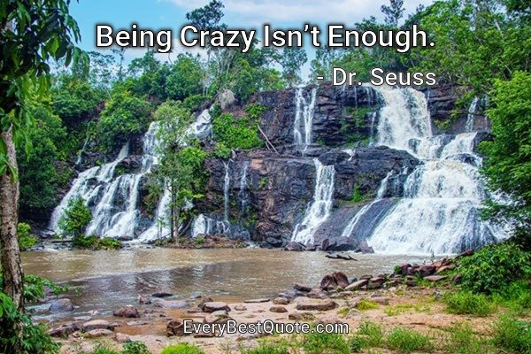 Being Crazy Isn’t Enough. - Dr. Seuss