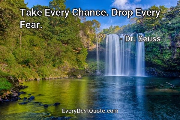 Take Every Chance. Drop Every Fear. - Dr. Seuss