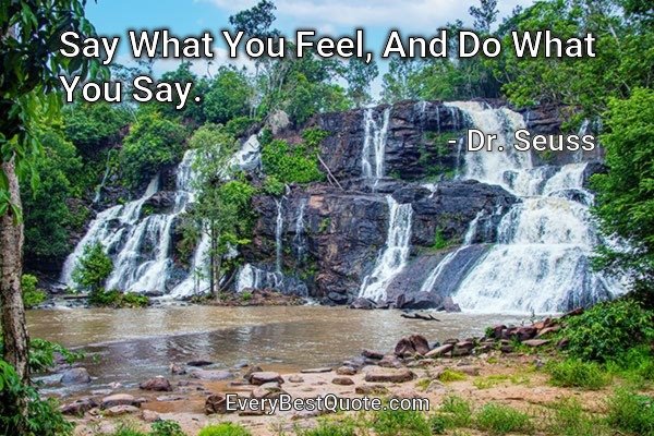 Say What You Feel, And Do What You Say. - Dr. Seuss