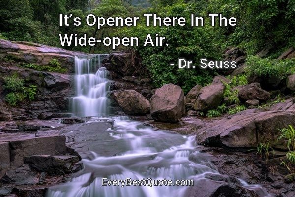 It’s Opener There In The Wide-open Air. - Dr. Seuss