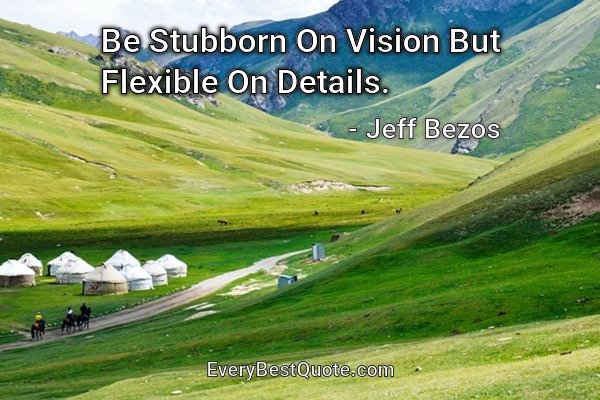 Be Stubborn On Vision But Flexible On Details. - Jeff Bezos