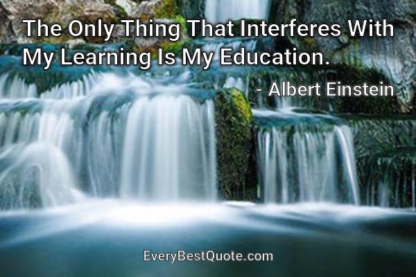 The Only Thing That Interferes With My Learning Is My Education. - Albert Einstein